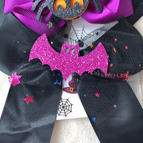 NEW 4 Halloween Hair Bows Girls Bats Minnie Mouse Spider 🕷💜 - Picture 6 of 10